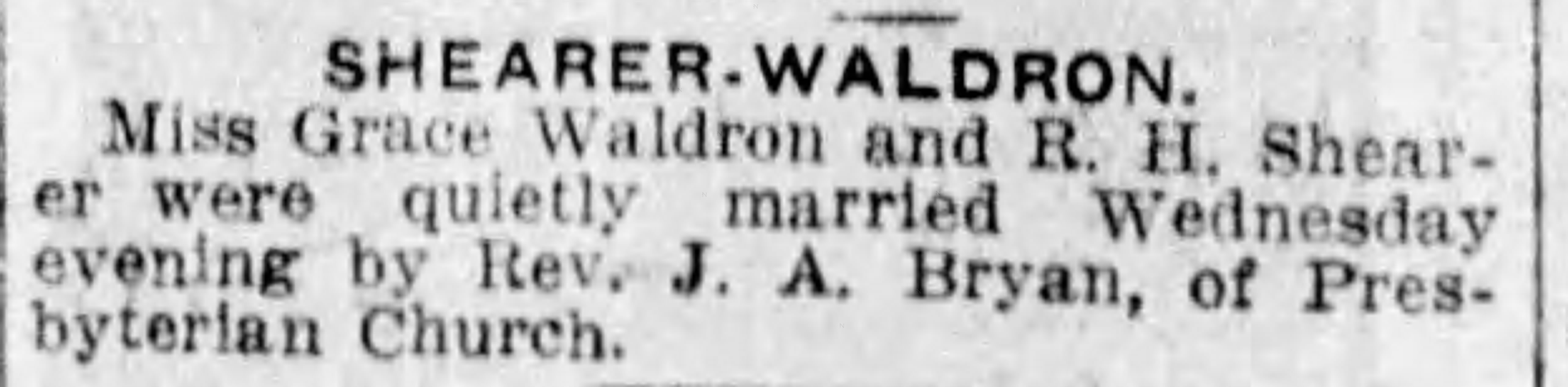 Grace Waldron-R.H. Shearer